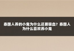 泰国人养的小鬼为什么还要吸血？泰国人为什么喜欢养小鬼