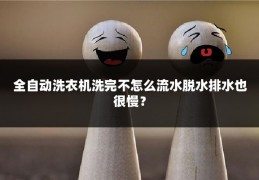 全自动洗衣机洗完不怎么流水脱水排水也很慢?