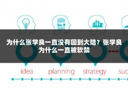 为什么张学良一直没有回到大陆？张学良为什么一直被软禁
