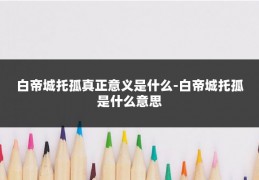 白帝城托孤真正意义是什么-白帝城托孤是什么意思
