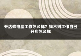 开店修电脑工作怎么样?找不到工作自己开店怎么样