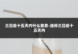 三日后十五天内什么意思-违停三日后十五天内