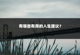 有哪些有用的人生建议？