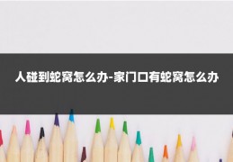 人碰到蛇窝怎么办-家门口有蛇窝怎么办