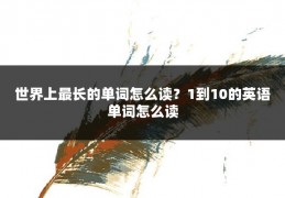 世界上最长的单词怎么读?1到10的英语单词怎么读