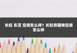 长虹 东芝 空调怎么样？长虹熊猫懒空调怎么样