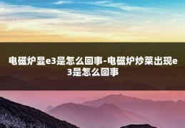 电磁炉显e3是怎么回事-电磁炉炒菜出现e3是怎么回事
