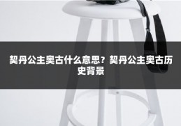 契丹公主奥古什么意思？契丹公主奥古历史背景