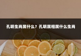孔明生肖属什么?孔明属相属什么生肖