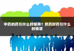 中药的药引什么时候用？熬药时药引什么时候放
