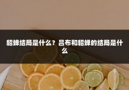 貂蝉结局是什么?吕布和貂蝉的结局是什么