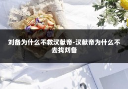 刘备为什么不救汉献帝-汉献帝为什么不去找刘备