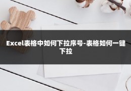 Excel表格中如何下拉序号-表格如何一键下拉