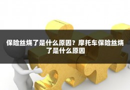 保险丝烧了是什么原因?摩托车保险丝烧了是什么原因