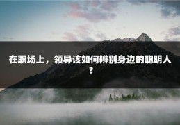 在职场上，领导该如何辨别身边的聪明人？