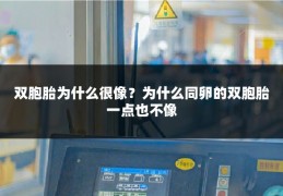 双胞胎为什么很像？为什么同卵的双胞胎一点也不像