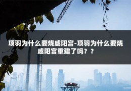 项羽为什么要烧咸阳宫-项羽为什么要烧咸阳宫重建了吗??