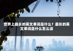 世界上最长的英文单词是什么？最长的英文单词是什么怎么读