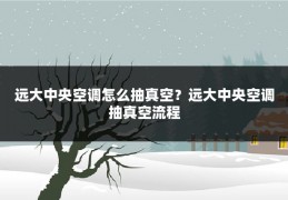远大中央空调怎么抽真空?远大中央空调抽真空流程