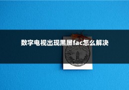 数字电视出现黑屏fac怎么解决
