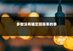 多做没有确定回报率的事