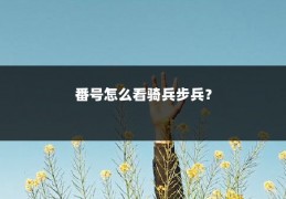 番号怎么看骑兵步兵?