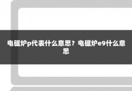 电磁炉p代表什么意思？电磁炉e9什么意思