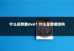 什么是数据dvd？什么是数据结构