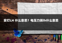 安灯LH 什么意思？电压力锅lh什么意思