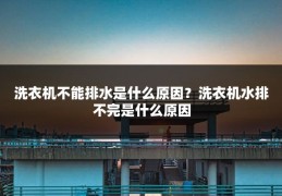 洗衣机不能排水是什么原因?洗衣机水排不完是什么原因
