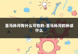 亚马孙河有什么可怕的-亚马孙河的孙读什么