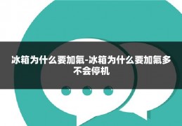 冰箱为什么要加氟-冰箱为什么要加氟多不会停机