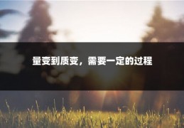 量变到质变，需要一定的过程