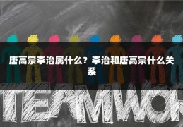 唐高宗李治属什么?李治和唐高宗什么关系