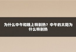 为什么中午和晚上特别热？中午的太阳为什么特别热