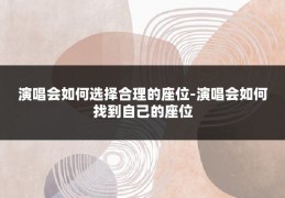 演唱会如何选择合理的座位-演唱会如何找到自己的座位