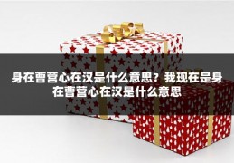 身在曹营心在汉是什么意思?我现在是身在曹营心在汉是什么意思