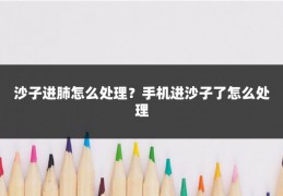 沙子进肺怎么处理?手机进沙子了怎么处理