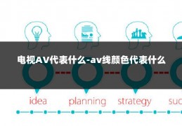 电视AV代表什么-av线颜色代表什么