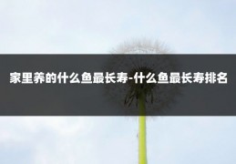 家里养的什么鱼最长寿-什么鱼最长寿排名