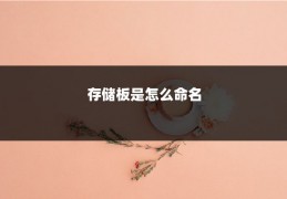 存储板是怎么命名