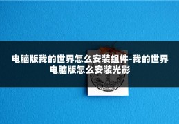 电脑版我的世界怎么安装组件-我的世界电脑版怎么安装光影