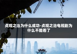 贞观之治为什么成功-贞观之治电视剧为什么不能看了