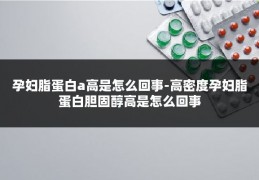 孕妇脂蛋白a高是怎么回事-高密度孕妇脂蛋白胆固醇高是怎么回事