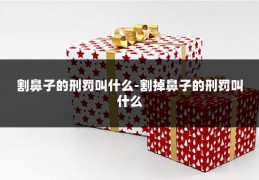 割鼻子的刑罚叫什么-割掉鼻子的刑罚叫什么