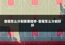 音箱怎么分别需要维修-音箱怎么分别好坏