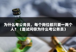 为什么考公务员，每个岗位都只要一两个人？（面试问你为什么考公务员）