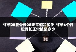 怀孕20股骨长28正常值是多少-怀孕6个月股骨长正常值是多少