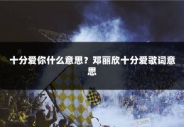十分爱你什么意思?邓丽欣十分爱歌词意思