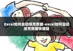Excel如何自动填充数据-excel如何自动填充数据快捷键